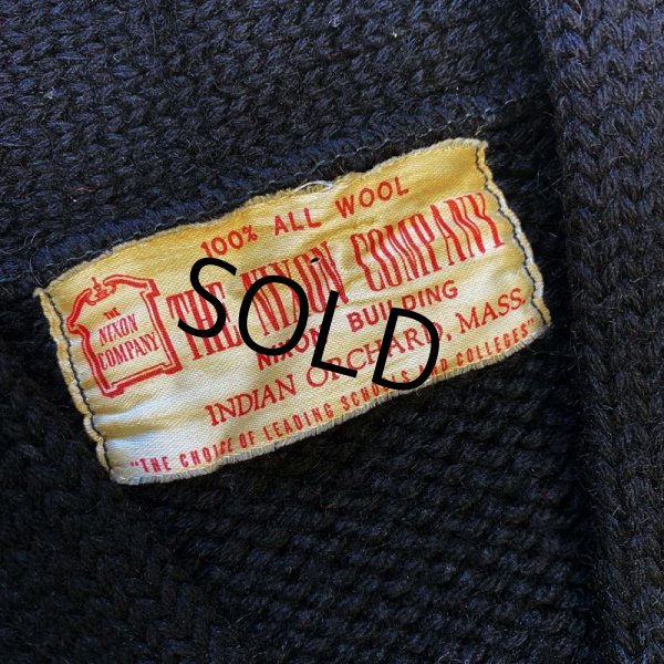 画像2: ~60's【ビンテージ】【THE NIXSON COMPANY】【ザ ニクソン カンパニー】【黒】【ウール】【レタードカーディガン】  (2)
