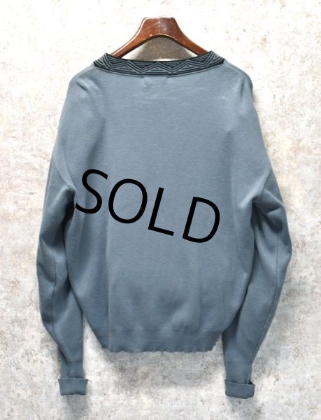 画像3: 90's【USA製】【ビンテージ】【AUREUS】【グレー×黒】【Vネック】【コットンセーター】【サイズL】  (3)