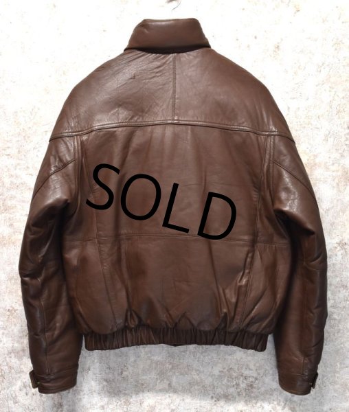 画像3: 【ビンテージ】【Eddie Bauer】【エディーバウアー】【ブラウン】【オールレザーダウンジャケット】【サイズＳ】  (3)