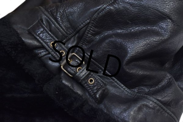 画像4: 90's~【USA製】【ビンテージ】【MARTANI】【マルターニ】【黒】ボマージャケット【襟ボア】レザージャケット【サイズXL】  (4)