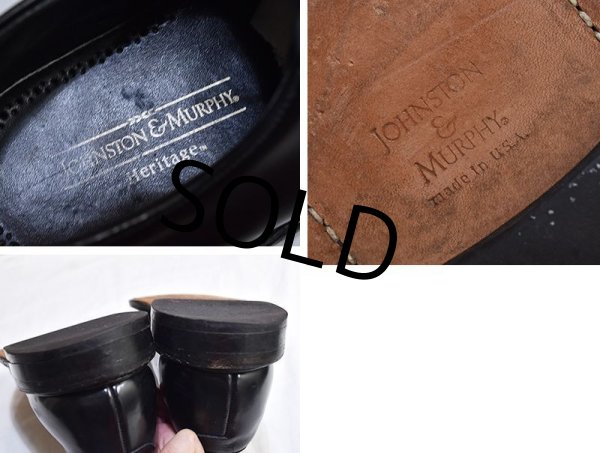 画像2: 【USA製】【ビンテージ】【ジョンストン&マーフィー】JOHNSTON&MURPHY【黒】プレーントゥ【28cm程度】  (2)