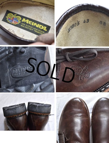 画像2: 【ビンテージ】【MAINDL】【マインドル】ブラウン【サイドレース】レザーシューズ【サイズ43】【28cm程度】  (2)