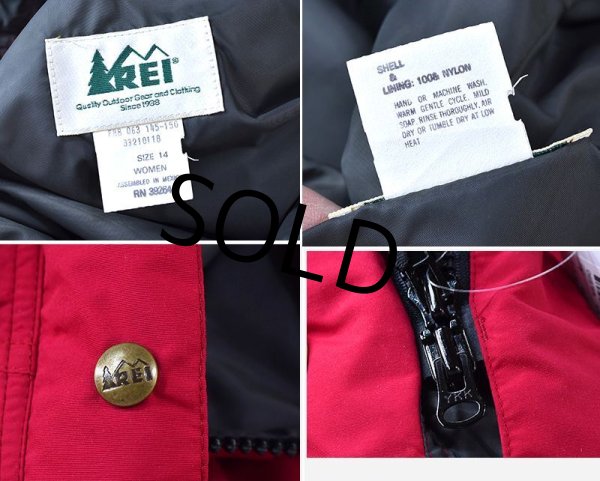 画像2: 【USA製】【ビンテージ】【REI】【アールイーアイ】【赤】 【マウンテンパーカー】【レディース】【サイズ１４】  (2)