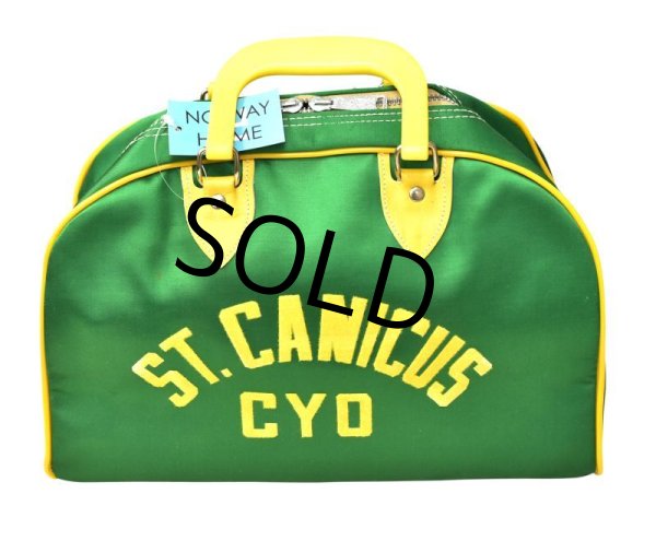 画像4: 50's【デッドストック】【ビンテージ】【Gladding Ranger】【緑×黄】【ST.CANICOS CYO】【ミニボストンバッグ】【ハンドバッグ】   (4)