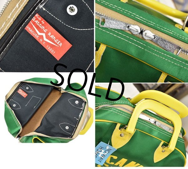 画像2: 50's【デッドストック】【ビンテージ】【Gladding Ranger】【緑×黄】【ST.CANICOS CYO】【ミニボストンバッグ】【ハンドバッグ】   (2)