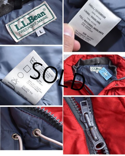 画像2: 80's【USA製】【ビンテージ】【LLビーン】【L.L.bean】【赤】【マウンテンパーカー】【中綿入りジャケット】【サイズL】  (2)