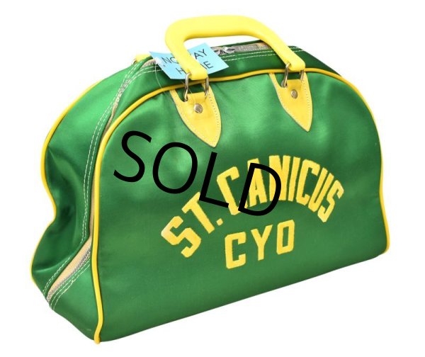画像1: 50's【デッドストック】【ビンテージ】【Gladding Ranger】【緑×黄】【ST.CANICOS CYO】【ミニボストンバッグ】【ハンドバッグ】   (1)