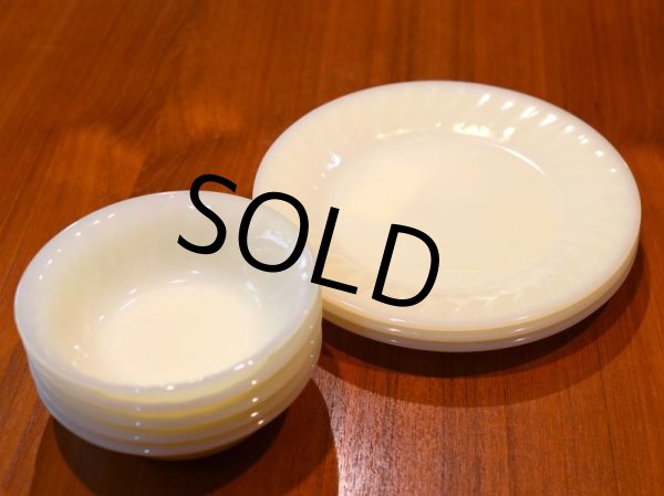 画像5: 【アンティーク】【Fire King】【ファイヤーキング】★【アイボリー】【スワール】【デザートボウル】 (5)