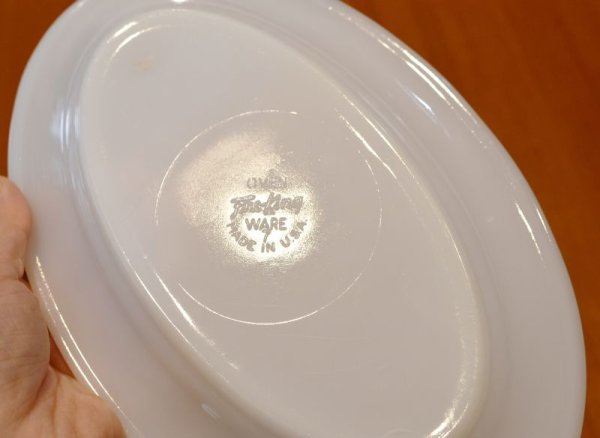 画像2: 【Fire King】【ファイヤーキング】【レストランウェア】【ホワイト】【オーバルプラッター】【20cm】 (2)