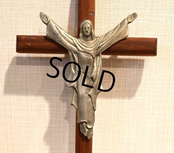 画像2: 【アンティーク】【ビンテージ】木製【キリスト】【十字架】【飾り】  (2)