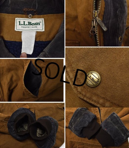 画像2: 90's 【ビンテージ】USA製 L.L.Bean【ＬＬビーン】【ブラウン×紺】ボア裏地付き【ジップアップジャケット】  (2)