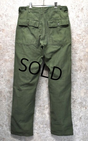 画像4: 【60's】【米軍実物】【ビンテージ】OG107【平ボタン】【サイドアジャスター付き】【ベイカーパンツ】【ユーティリティパンツ】【サイズW33程度】  (4)