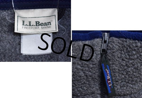 画像2: 【ビンテージ】L.L.Bean【ＬＬビーン】【グレーｘ紺】【フルジップ】【フリースジャケット】  (2)