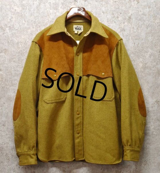 画像4: 【70's~】【ビンテージ】【ウールリッチ】【Woolrich】【茶色×マスタードイエロー】【ウールｘスエード】【シャツジャケット】【サイズ ＸＬ】   (4)
