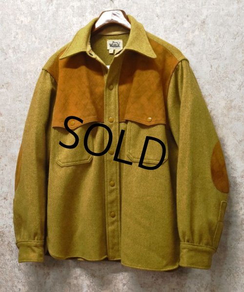 画像1: 【70's~】【ビンテージ】【ウールリッチ】【Woolrich】【茶色×マスタードイエロー】【ウールｘスエード】【シャツジャケット】【サイズ ＸＬ】   (1)