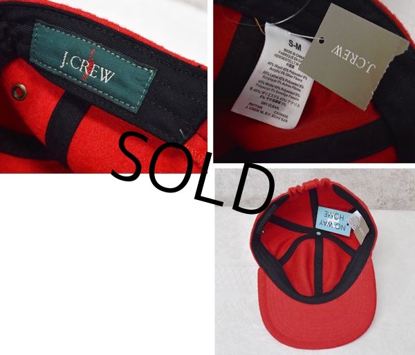 画像2: 【ビンテージ】【JCREW】ジェークルー【赤】【ベースボールキャップ】【サイズS-M】  (2)