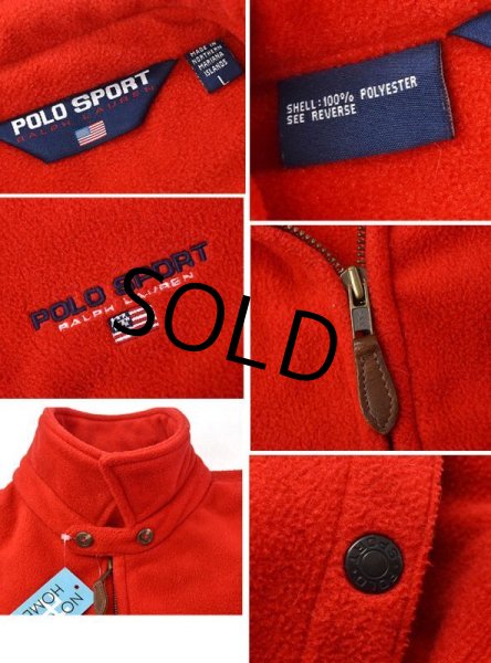 画像2: ほぼ未使用!!【POLO SPORTS】【ポロスポーツ】POLO RALPH LAUREN【赤】フリースブルゾン【ブルゾン】【サイズＬ】  (2)