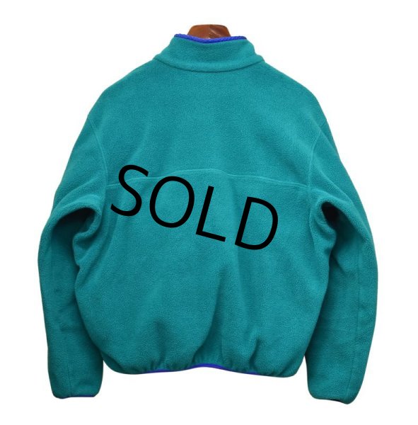 画像3: メンズサイズ!! 90's~ USA製【ビンテージ】【ＬＬビーン】【L.L.bean】【エメラルド×バイオレット】【フリース】【スナップＴ】サイズＬ  (3)