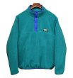 画像1: メンズサイズ!! 90's~ USA製【ビンテージ】【ＬＬビーン】【L.L.bean】【エメラルド×バイオレット】【フリース】【スナップＴ】サイズＬ  (1)