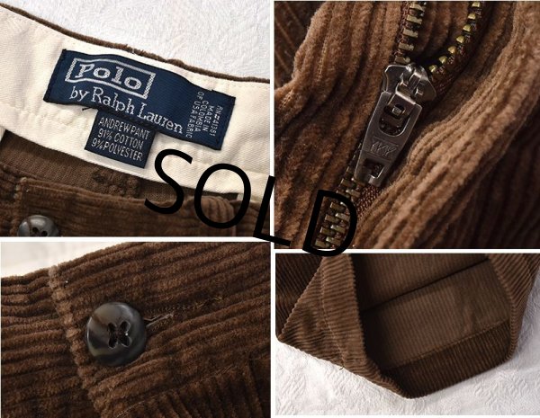 画像3: 【ラルフローレン】POLO RALPH LAUREN【ブラウン】【２タック】【コーデュロイパンツ】【32X30】  (3)