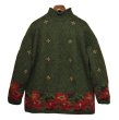 画像1: 【ビンテージ】【L.L.bean】【エルエルビーン】【モスグリーン】花柄【モックネック】【ウールセーター】レディース古着【レディースL】  (1)