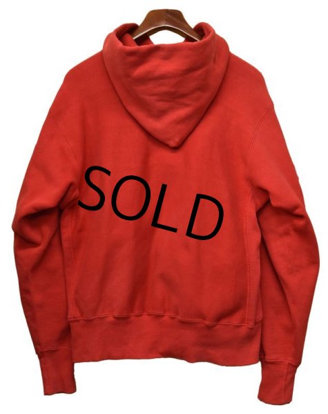 画像3: 【80's】【USA製】【ビンテージ】【チャンピオン】【Champion】【赤】【無地】【トリコタグ中期】【リバースウィーブパーカー】【サイズL】  (3)