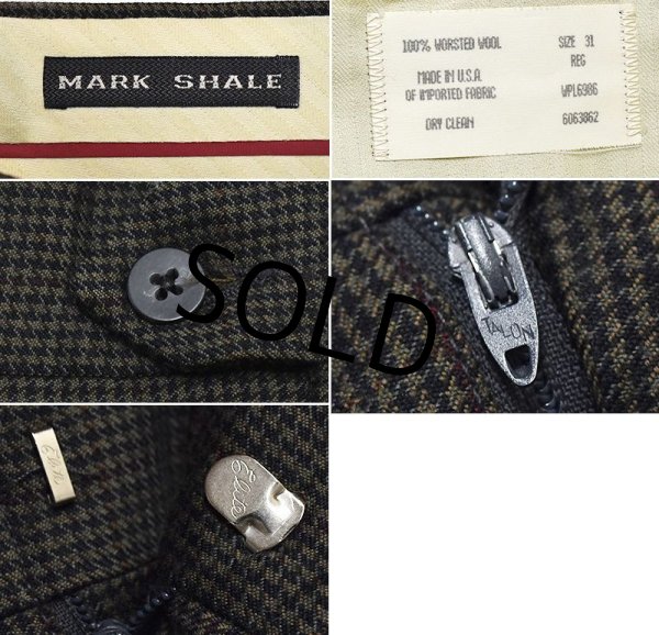 画像3: 【USA製】【ビンテージ】【MARK SHALE】【マーク・シャーレ】【ブラウン】千鳥格子【 2タックパンツ】【サイズ31】  (3)