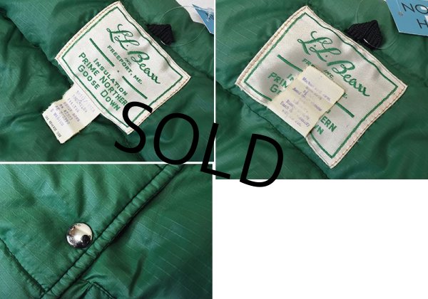 画像2: 70's【USA製】【ビンテージ】【ＬＬビーン】【L.L.bean】【筆記体】【緑】【ダウンベスト】【レディースＭ】  (2)