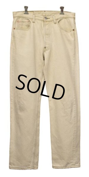 画像2: 90's【USA製】【ビンテージ】【LEVI'S】【リーバイス５０１】501【デニムパンツ】【クリーム】【33x30】  (2)