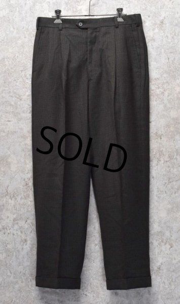 画像2: 【USA製】【ビンテージ】【MARK SHALE】【マーク・シャーレ】【ブラウン】千鳥格子【 2タックパンツ】【サイズ31】  (2)