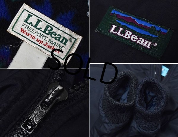 画像2: 90's【ビンテージ】L.L.Bean【LLビーン】【黒×ネイティブ柄】【フリース裏地】【ウォームアップジャケット】  (2)