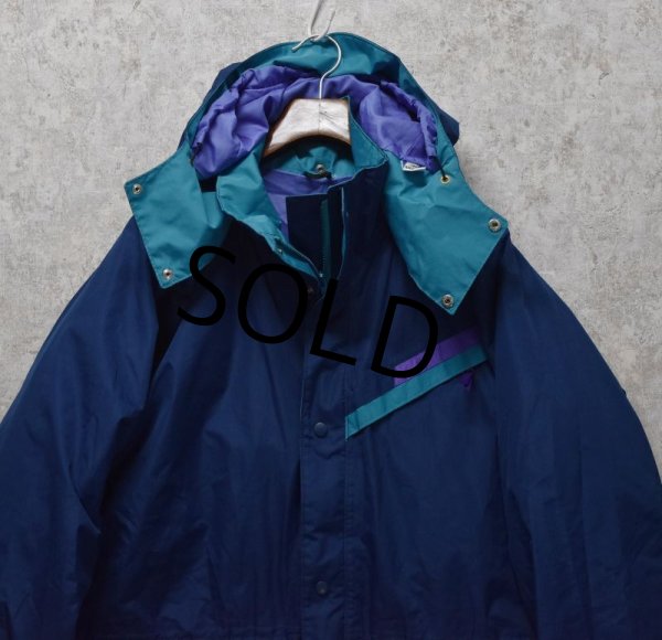 画像4: ビンテージ【カナダ製】SIERRA DESIGNS 【シエラデザインズ】【紺×エメラルド】ゴアテックス【ナイロンパーカー】【サイズL】  (4)
