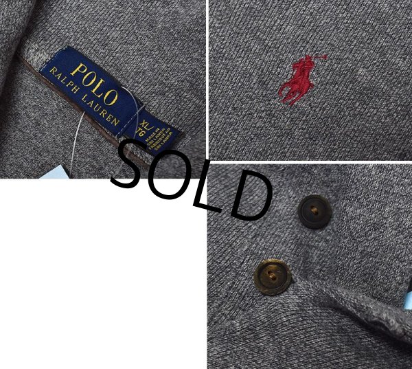 画像2: 【ラルフローレン】【POLO RALPH LAUREN】【グレー】コットン【ショールカラーセーター】【サイズＸＬ】  (2)