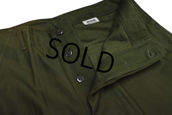画像3: 【60's】【デッドストック】【米軍実物】【ビンテージ】OG107【平ボタン】【サイドアジャスター付き】【ベイカーパンツ】【ユーティリティパンツ】【サイズＭ】  (3)