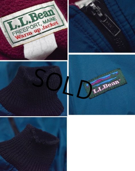画像2: 80's~【ビンテージ】L.L.Bean【LLビーン】【青×エンジ】【ウォームアップジャケット】【XL程度】  (2)