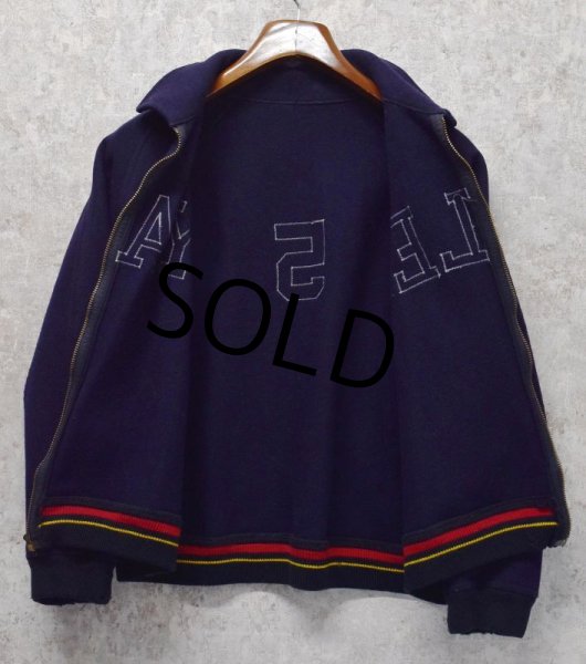 画像3: ~60's【ビンテージ】【YALE大学】YALE【イエール大学】【紺】【ジップアップスタジャン】ウールジャケット【サイズＬ程度】  (3)