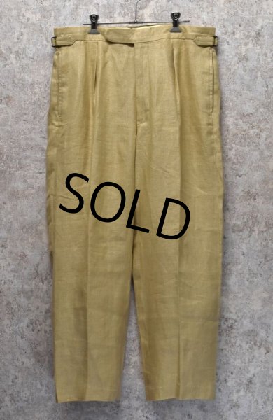 画像2: POLO RALPH LAUREN【ラルフローレン】ベージュ【アジャスター付き】【リネンパンツ】リネンスラックス【34X30】  (2)