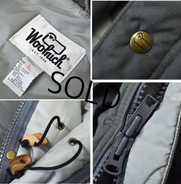画像2: 80's【USA製】【ビンテージ】【ウールリッチ】【Woolrich】【チャコール】【中綿入り】【マウンテンパーカー】【中綿ダウンジャケット】【サイズＸＬ】  (2)