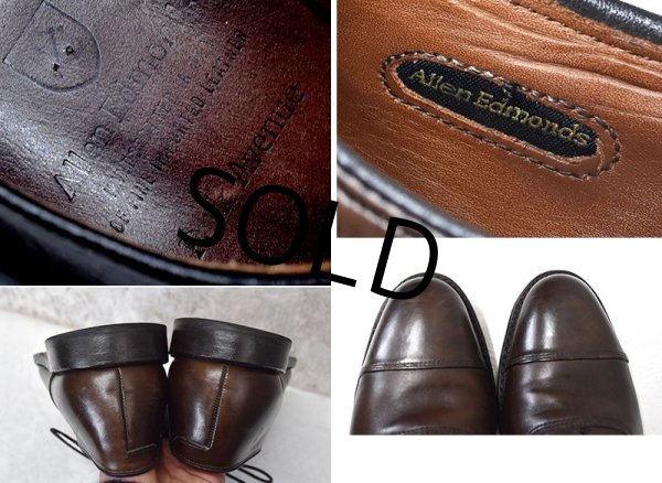 画像2: 【USA製】【アレンエドモンズ】【Allen Edmonds】ダークブラウン【ストレートチップ】【9D】【27cm程度】  (2)