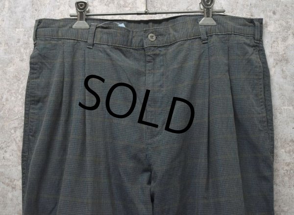 画像5: ビンテージ【DOCKERS】ドッカーズ【青×グレー】チェック【2タックコットンパンツ】【W35程度】  (5)