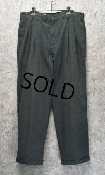 画像2: ビンテージ【DOCKERS】ドッカーズ【青×グレー】チェック【2タックコットンパンツ】【W35程度】  (2)