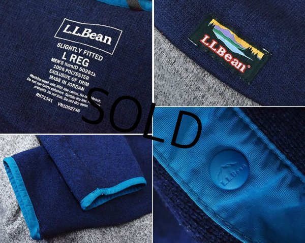 画像2: L.L.Bean 【ＬＬビーン】【紺ｘ霜降りグレー】【フリースパーカー】【サイズＬ】  (2)