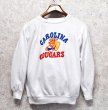 画像1: 60∼70's【ビンテージ】【CAROLINA COUGARS】【カロライナ・クーガーズ】【染み込みプリント】【白】【スウェット】  (1)