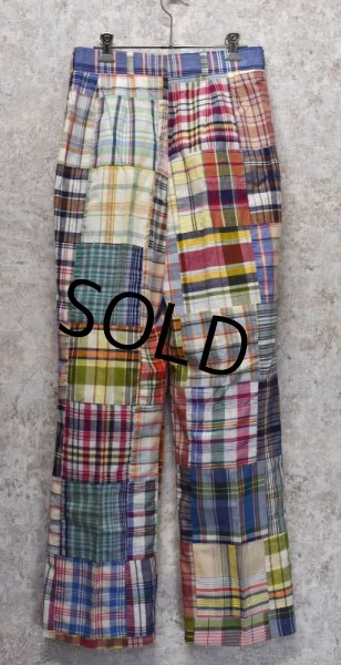画像5: ビンテージ【BURTON ltd.】【バートン】インディアンマドラスチェック【パッチワークパンツ】【スラックス】【レディース古着】【W28程度】  (5)