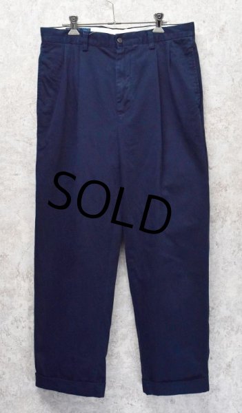 画像2: 【ラルフローレン】POLO RALPH LAUREN【紺】【ネイビー】HAMMOND PANTS【2タック】【コットンパンツ】【32×30】  (2)