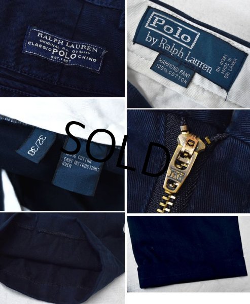 画像3: 【ラルフローレン】POLO RALPH LAUREN【紺】【ネイビー】HAMMOND PANTS【2タック】【コットンパンツ】【32×30】  (3)