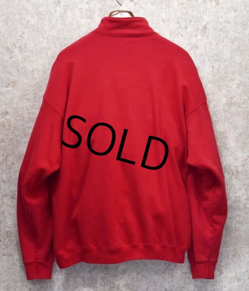 画像3: 90’s~ USA製【ビンテージ】DISCUS ATHLETIC【ディスカスアスレチック】【赤】【ハーフジップスウェット】【サイズＸＬ】  (3)