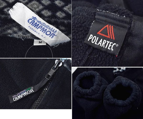 画像2: 90's【ビンテージ】【CAMPMOR】【黒】【ポーラテック】【フリースカーディガン】フリースジャケット【サイズM】  (2)