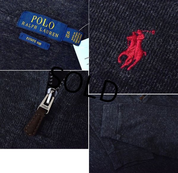 画像2: 【ラルフローレン】チャコールグレー【ハーフジップ】【コットンセーター】【サイズXL】  (2)