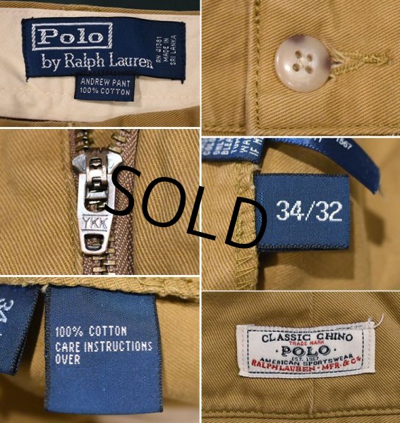 画像3: 【POLO RALPH LAUREN】ラルフローレン【ブラウン】ANDREW PANTS【CLASSIC CHINO】【２タック】【コットンパンツ】【34×32】  (3)